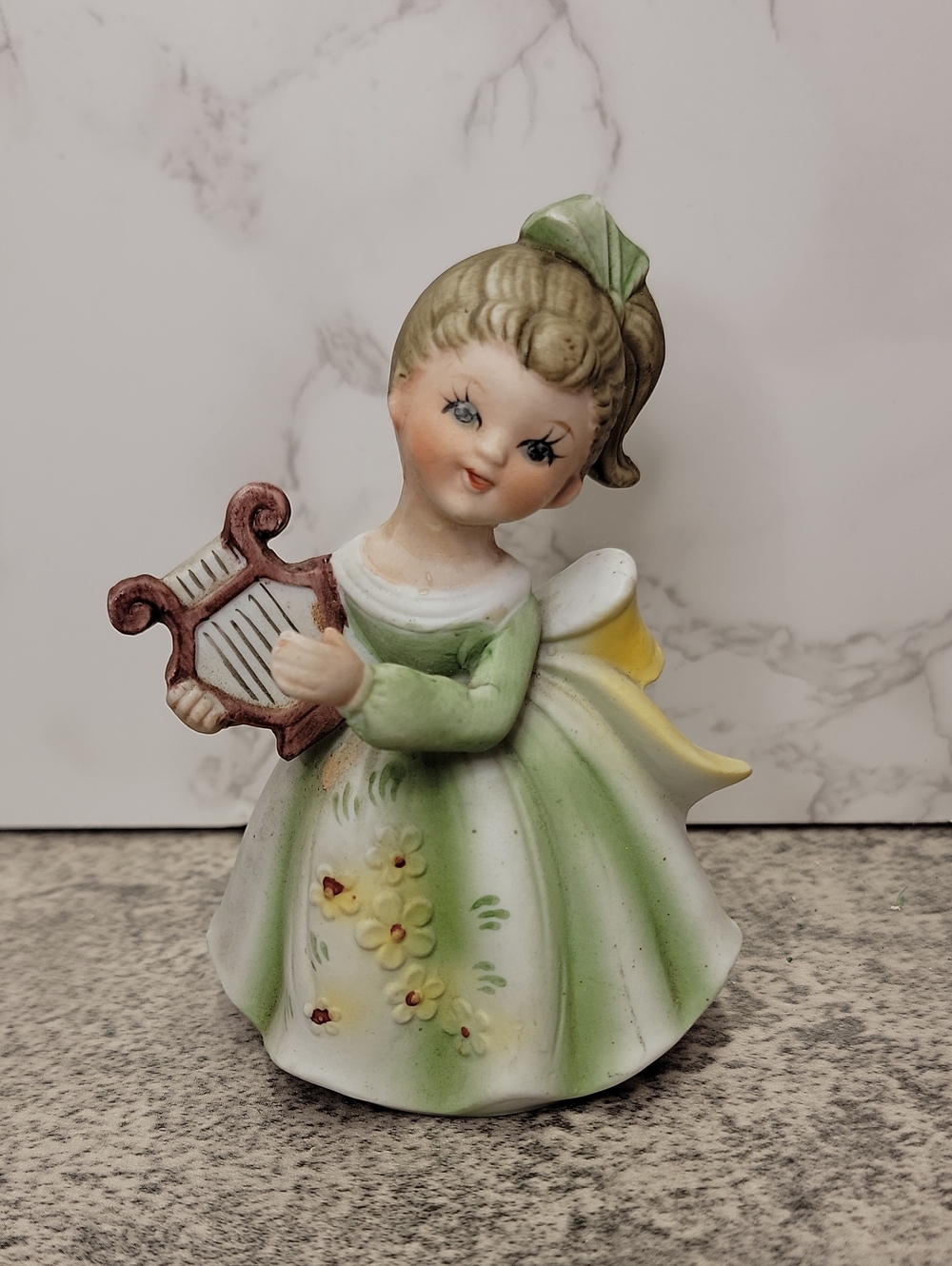 Vintage Japan March Girl of the Month Figurine Playing Lyre – Mid Century